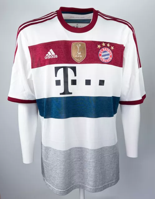 Adidas FC Bayern München FCB Trikot Auswärtstrikot Bundesliga 2014/2015 XL weiß