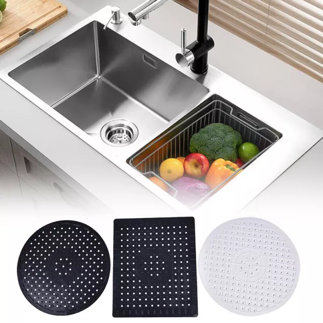 Sink Mat Rubber Dish Mat Drainer Non Slip Sink Protector Liner Anti-Slip Ki~m'