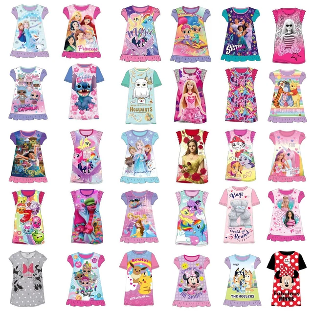 Costume da notte per ragazze bambino personaggio Disney pigiama bambini età 2-12 anni