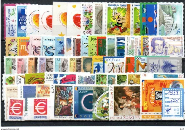 FRANCE- ANNEE COMPLETE 1999 = 80 Timbres NEUFS** du N° 3211 au 3293 LUXE
