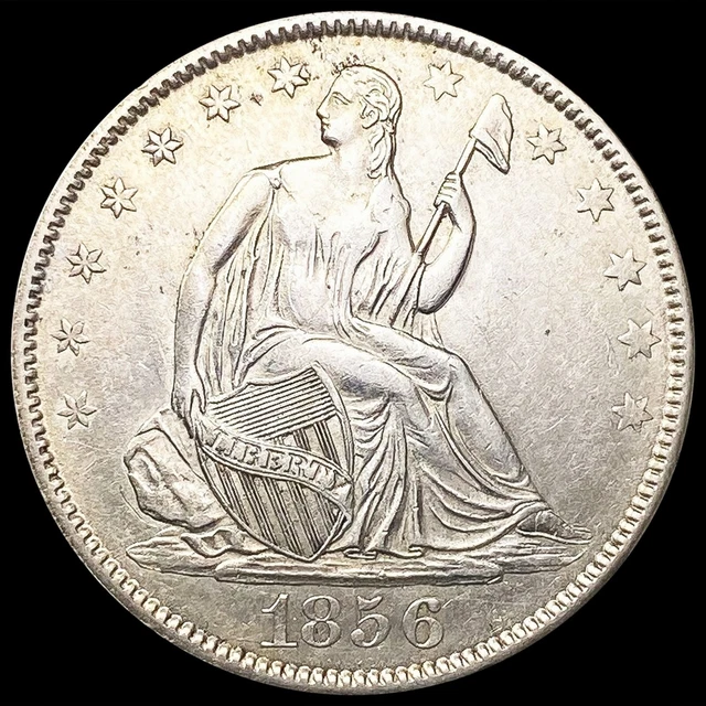 1856 Seated Liberty Half Dollar Coin LIGHTLY CIRCULATED