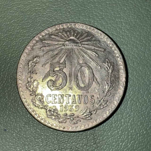 1939 Mexico 50 Centavos .720 Silver World Coin Better Grade