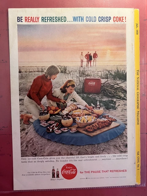 Vintage COCA COLA COKE Nat Geo back cover Magz Ads 1941 1965 quan disc free ship