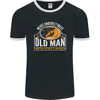 Old Man With Sticky Shoes Climbing Climber Mens Ringer T-Shirt FotL