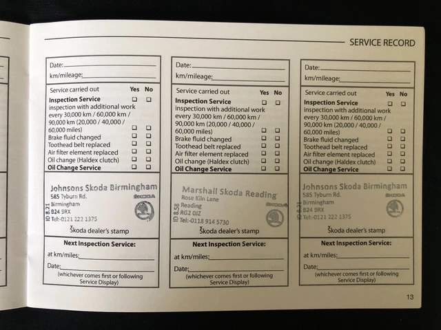 thumbnail image 2 of Brand New Skoda Service Log Book – Covers All Models, Petrol & Diesel 2 of 4