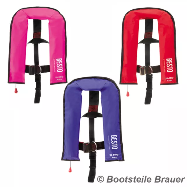 Vollautomatische Rettungsweste BESTO JUNIOR 100N mit Lifebelt Kinderweste