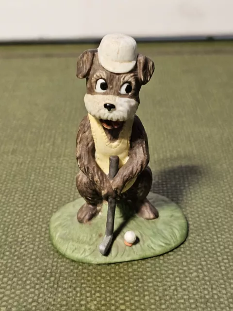 Vintage Betty Utley 1975 Terrier Dog Golfing Golf Figurine Cute Collectible