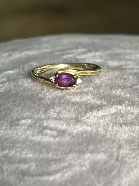 9ct 375 Yellow Gold Ruby and Diamond Ring