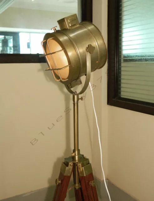 DESIGNER HAND MADE RUSTIC NAUTICAL SPOT LIGHT FLOOR LAMP, MODERN industrial 3