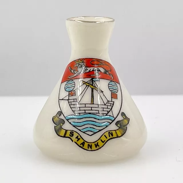 Vintage Arcadian Crested China Model Of Small Conical Vase - Shanklin Crest