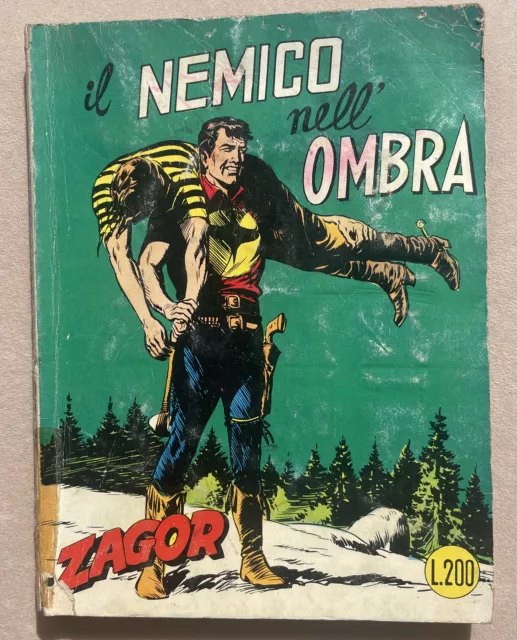 Zagor Zenith 77-L.200- Il Nemico Nell'ombra-Originale-Agosto 1967 -Mg In Seconda