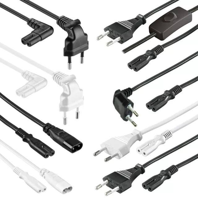 Netzkabel Eurostecker - Doppelnutstecker / Geräte-Anschluss-Kabel 230V 230 Volt