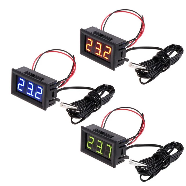 12V Digital Temperature Controller Temp Thermostat Probe LED With Sensor Wire 1m