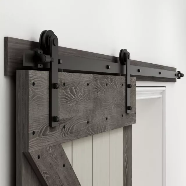 CCJH 4FT-20FT Sliding Barn Door Hardware Kit Track For One/Two Wood Doors