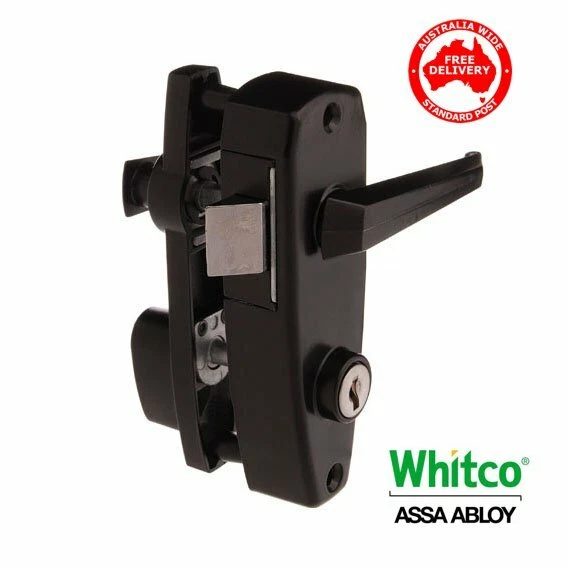 Whitco Safety Caravan Screen Door  Lock- Reversible Black W850117-Free Post Aust