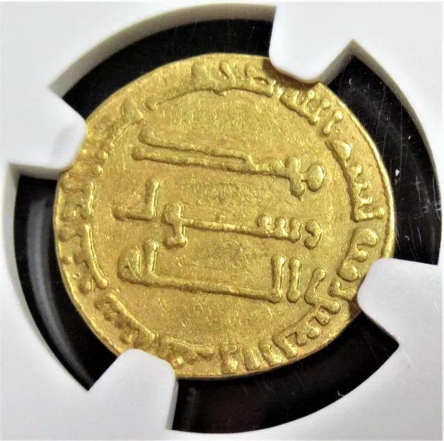 Abbasid. temp. al-Mansur (AH 136-158 / AD 754-775) gold Dinar AH 143. XF45 NGC. 2