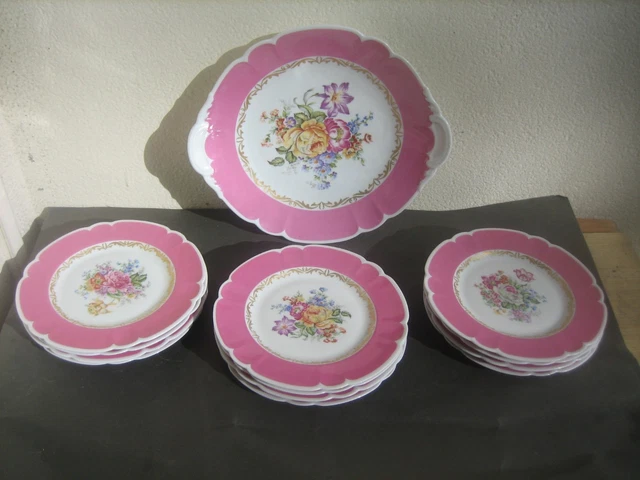 6 assiettes plates en porcelaine à filets or 19è Paris Halley