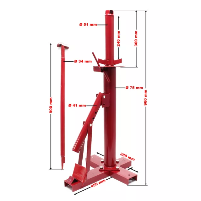 TTSmontagomme manuale a leva smonta gomme ruote pneumatici auto 8" - 16 3