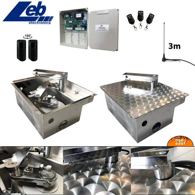 ELECTRIC AUTOMATIC GATE Kit Underground 230V with Stainless Steel Boxes