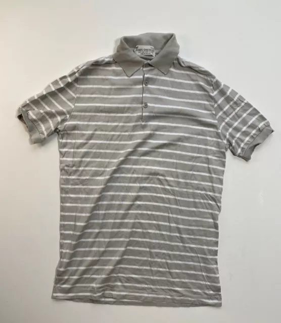 JOHN SMEDLEY HERITAGE Sea Island Cotton Striped Men’s Polo Shirt Size ...