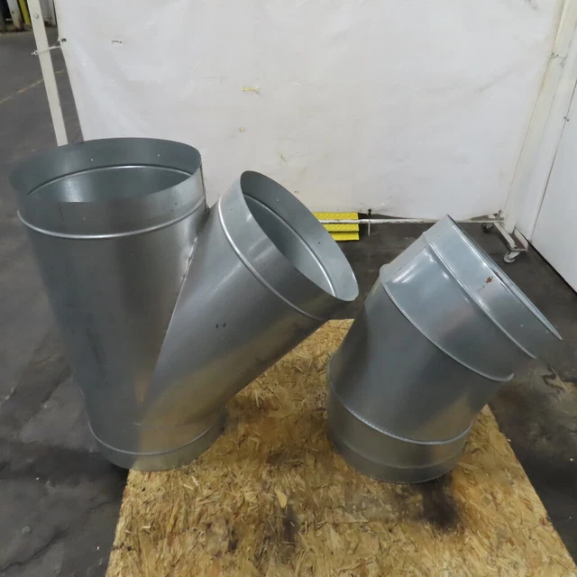18" 20 Gauge Galvanized Steel HVAC Duct Work Wye & 45° Elbow Lot Of 2