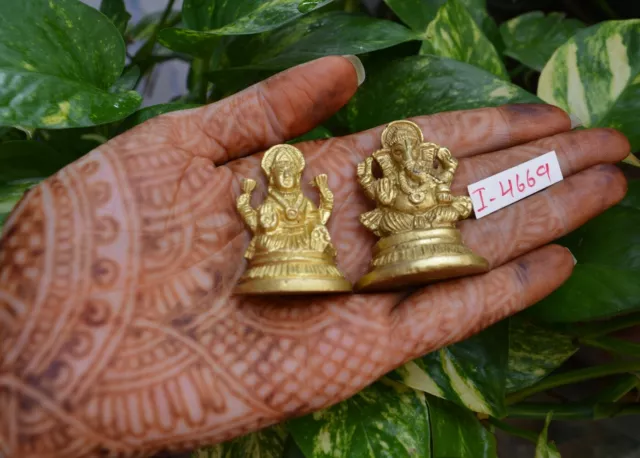 Laxmi Ganesh Idol für Pooja Diwali Geschenk Messing Idols für Geschenk ~ I-4669