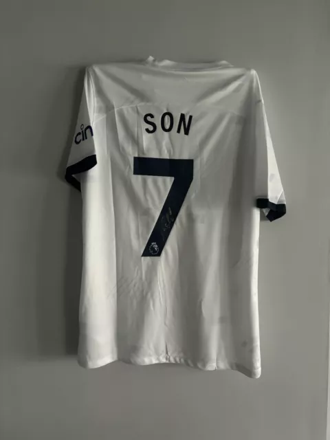 Son Heung-min signed shirt COA & Exact Video Proof TOTTENHAM JERSEY PHOTO SPURS