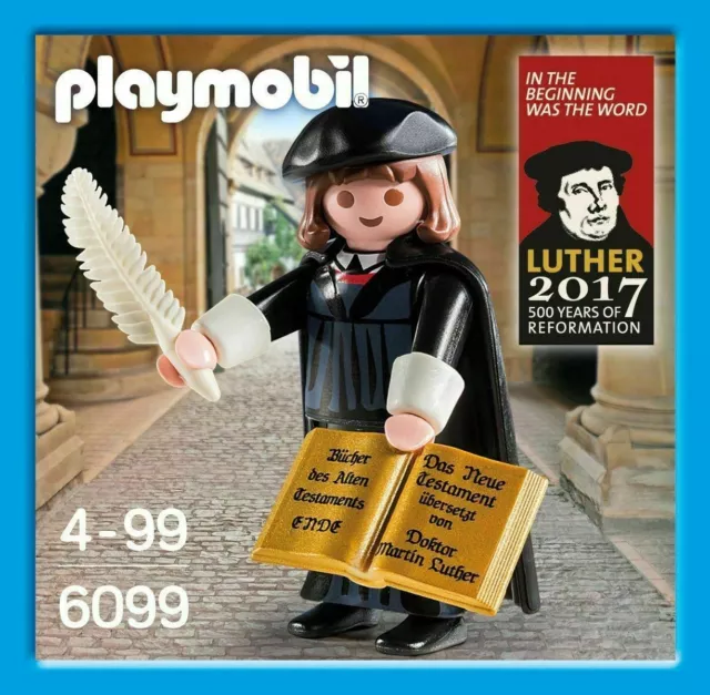 Lote De 4 Playmobil 6099 Martin Lutero/Luther. Retirado Palabra "Ende". Nuevos!. 2