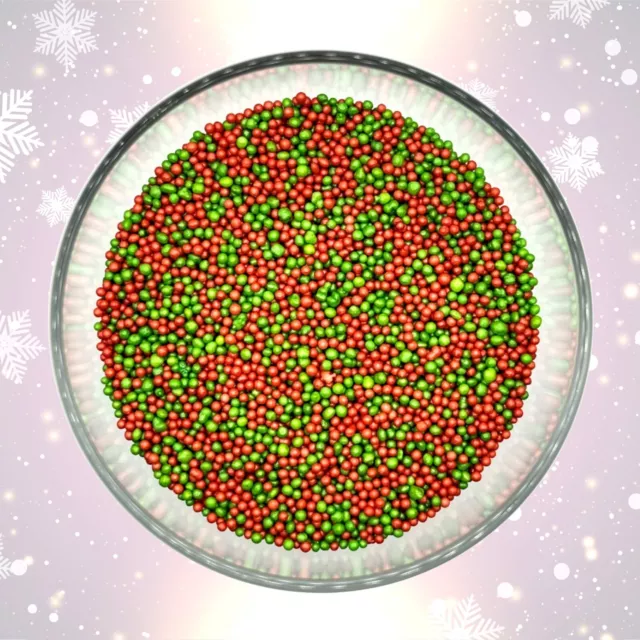 Red & Green Glimmer 100s & 1000s SPRINKLES 50g 100g 200g Christmas Xmas Baking
