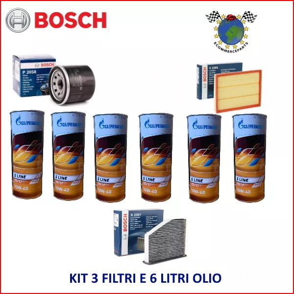 Kit 3 Filtri Bosch + 6 Litri Olio 10W40 per VW CADDY