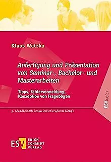 Anfertigung und Präsentation von Seminar-, Bachelor- und... | Buch | Zustand gut