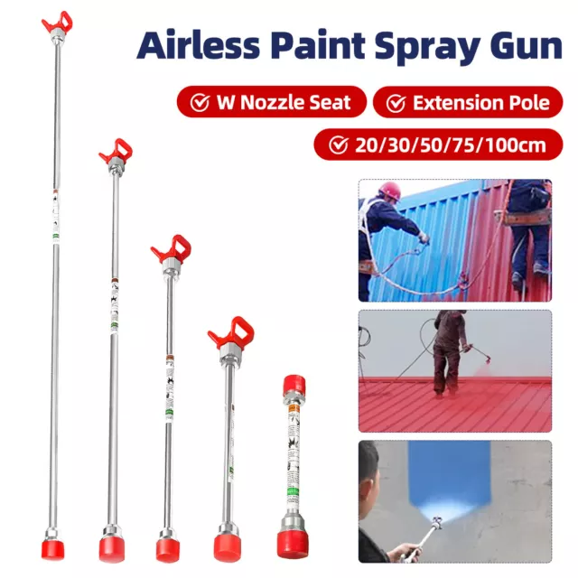 30/75/100cm Airless Paint Sprayer Spray Gun Tip Extension Pole Rod Tool 22mm UK
