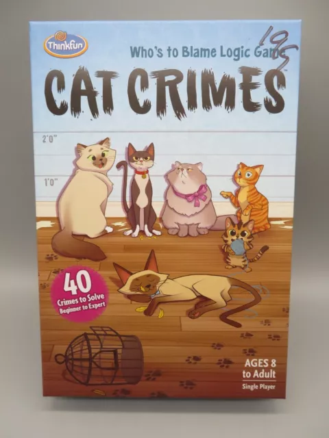 ThinkFun Cat Crimes - Who's to Blame Logic juego - completo para un solo jugador