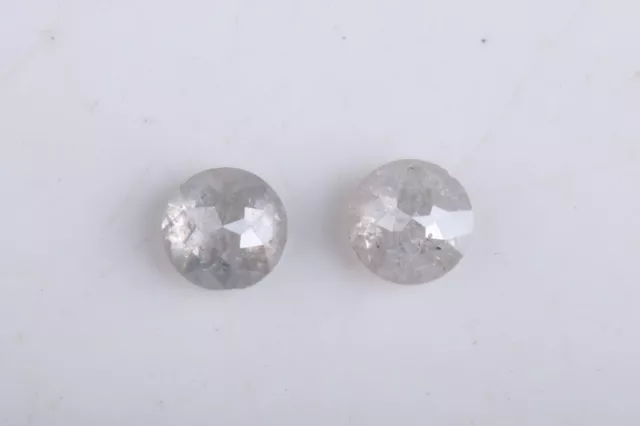 2 Stück 4,80 mm natürliche weiße, runde, lose Diamanten im Rosenschliff,...