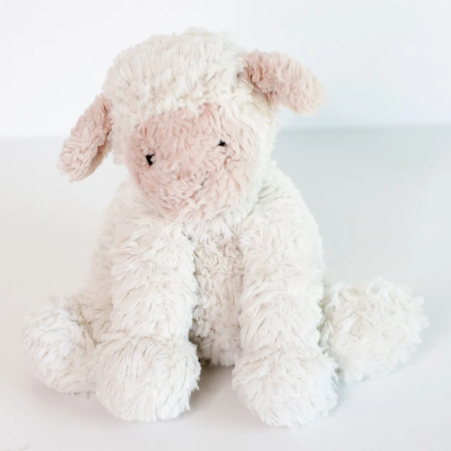 Jellycat Lamb Plush Stuffed Animal Baby Infant 7" Tan Ears and Embroidered Face