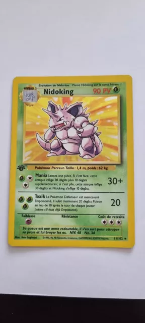 Pokemon Card: Nidoking 11/102 Edition 1 French Wizards Base Set