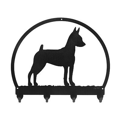 SWEN Products MINIATURE PINSCHER Dog Black Metal Key Chain Holder Hanger