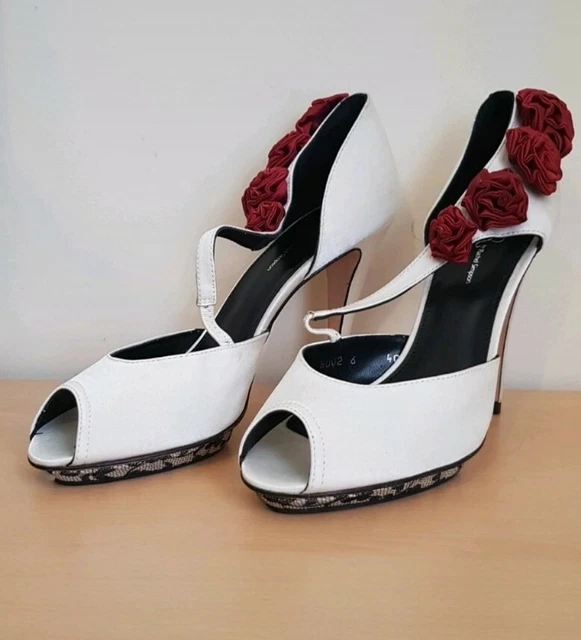 Chaussures de mariée satiné Rachel Simpson Amarante ivoire taille 7