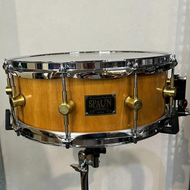Shell Srum Instrument SPAUN STAVE SHELL SD 14x6 drum shell used, wooden grain, bright sound ...