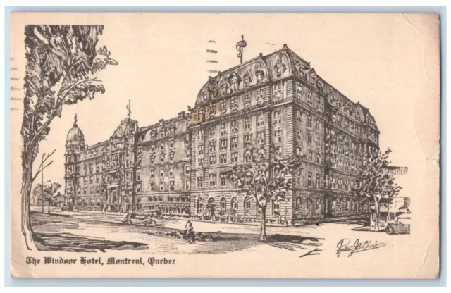 1932 The Windsor Hotel Montreal Quebec Canada Vintage Posted Postcard