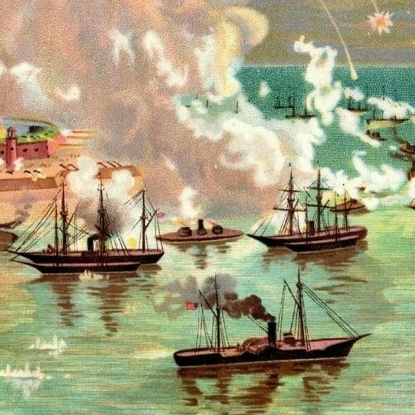 Large Victorian Advertising Trade Card "Carboline" Ships at Sea Vignette Large Victorian Advertising Trade Card "Carboline" Ships at Sea Vignette