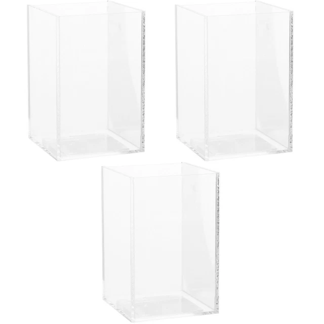3 PCS Acrylic Aquarium Fish Tank Office Transparent Betta Glass Bowl