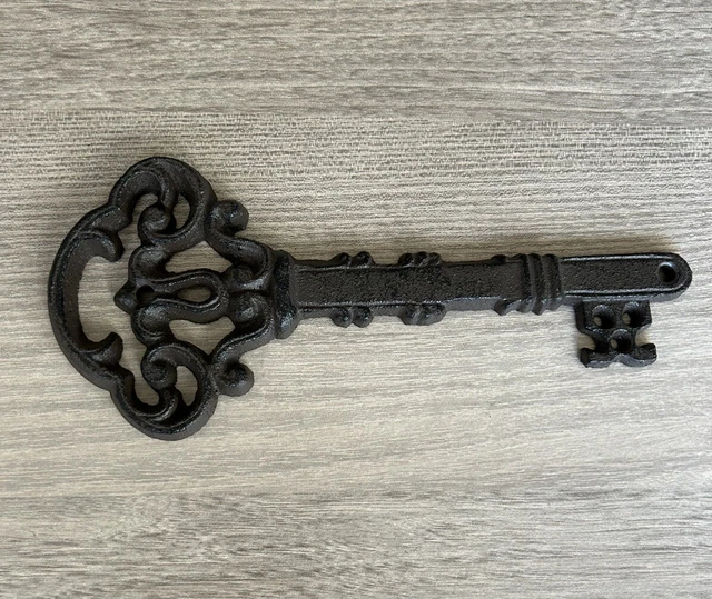 CAST IRON SKELETON Key Decorative Wall Or Table Decor Large 8” Long