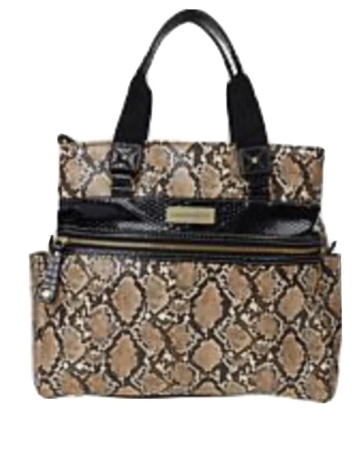 Samantha Brown Embossed Metro Tote Tan/black