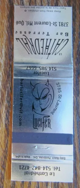 Devil On Matchbook Matchcover: Cathedral Bar (Montreal, Quebec) -E21