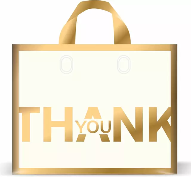 Thank You Bags Shopping Bags 50 Pack 12X15Inch Extra Thick Plastic Boutique