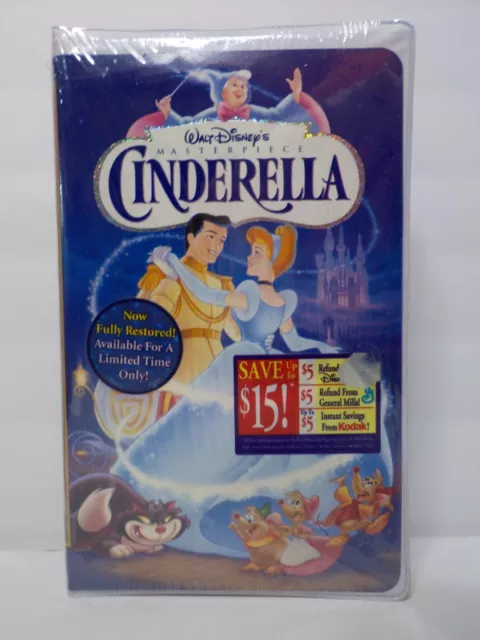 Walt Disney Cinderella 5265 (Vhs, 1995) Masterpiece Collection Clamshell Sealed