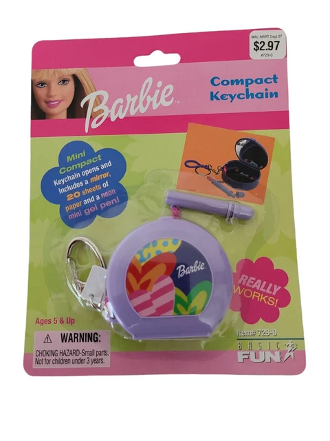 Basic Fun Barbie Compact Miniature Toy w/Keychain, NIB, 2000
