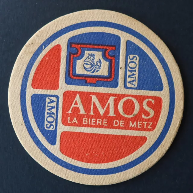 Ancien sous-bock AMOS La bière de Metz coaster beermat 23