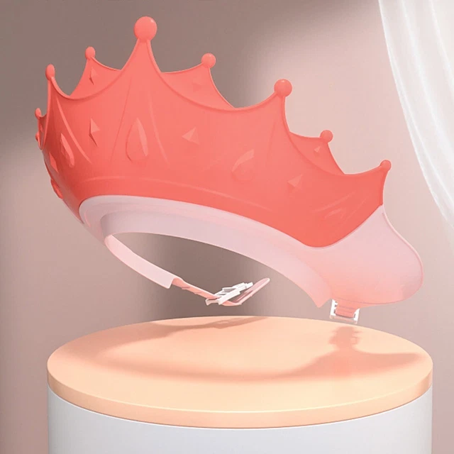 Crown Baby Shower Cap Adjustable Hair Washing Hat Guard Bath Shield Shampoo D